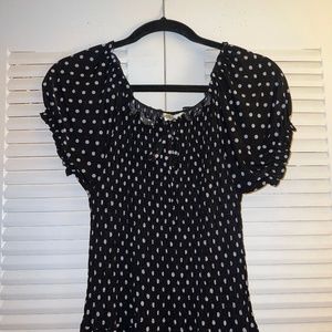 Black and white polka dot dress